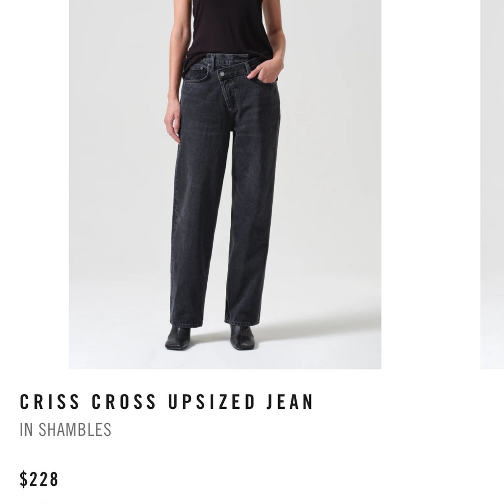 AGOLDE upsized criss cross jeans. Black size 22 (usual size 24 and they fit)
